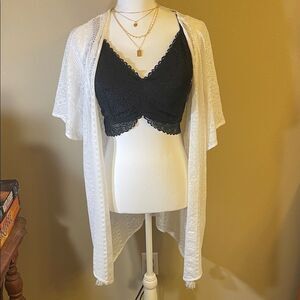 Elegant White Lace Swim Coverup Resort Wear
